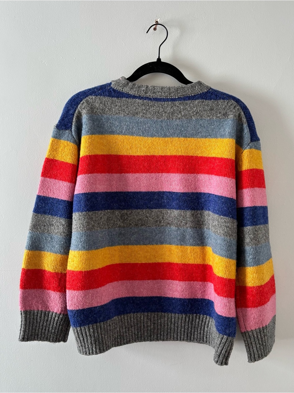 Albaray Wool Rainbow Crew Pullover Sweater Ribbed Trim Thick Knit Cozy — image 5 of 5